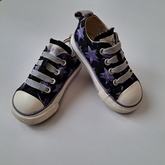 🌈 Converse All Star Purple Stars Toddler Sneakers – Size 5 - Picture 4 of 6